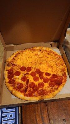 Half Pepperoni & Half Cheese Pizza  01-15-2022