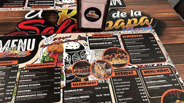 English and Spanish menu