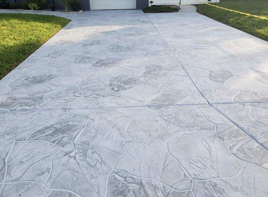 Custom hand carved flagstone design