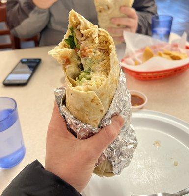 The Vegetarian Burrito was massive and delicious