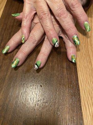 My St. Patty's Day nails from the Beauty Hut!