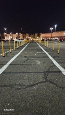 Pedestrian walkway in parking lot