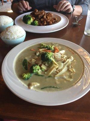 Green curry & General Tso