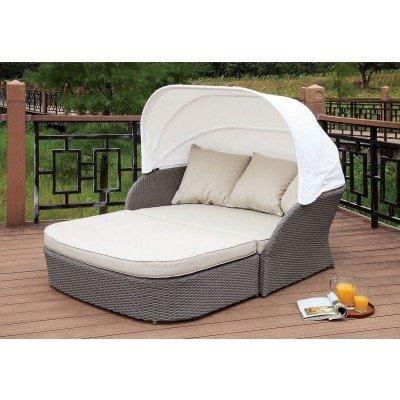 patio sofa with ottoman and foldable canopy