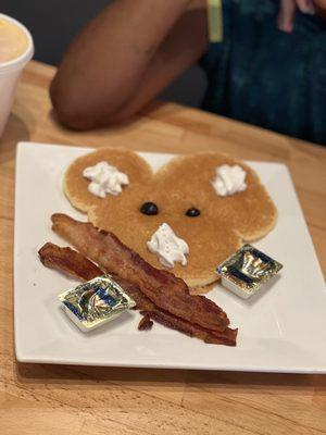 Mickey Mouse Pancake (with bacon)-$6ish bucks