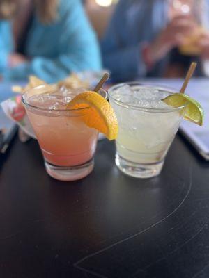 Classic margarita and Pantalones margarita spicy