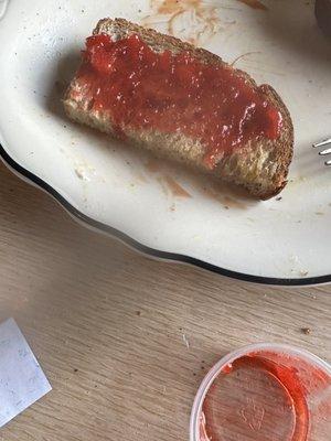 Homemade Strawberry jelly on toast