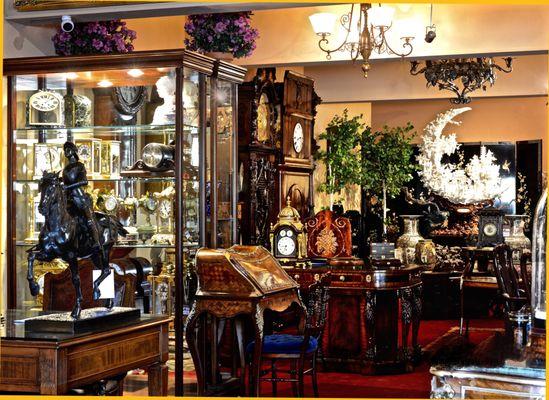 Interior of the Renaissance Antiques Showroom in Solvang, CA