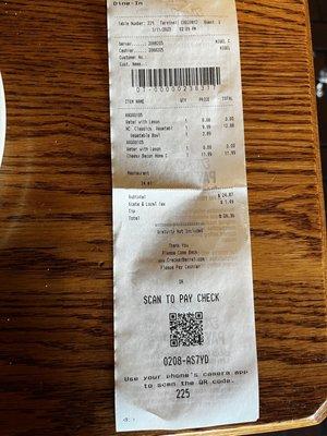 Receipt I just received with my food. The ticket time speaks for itself.