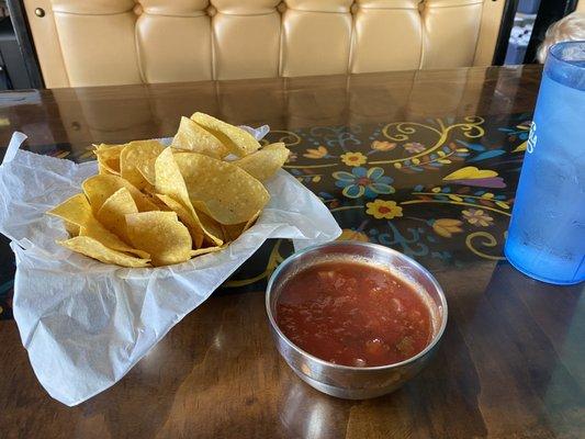 Complimentary chips and salsa