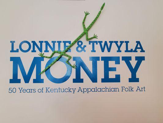 Entrance to the November 202e exhibit on Lonnie & Teyla Money, Kentuckian folk art