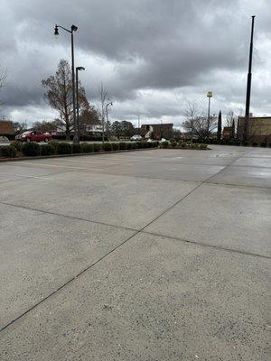 Empty parking lot! That's what happens when you serve undercooked chicken like I got!