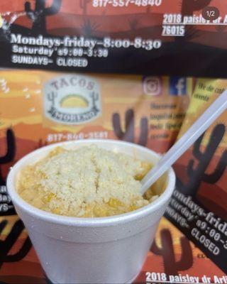 elotes corn in a cup