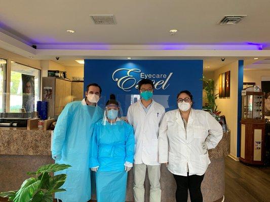 Our Opticians with PPE during pandemic