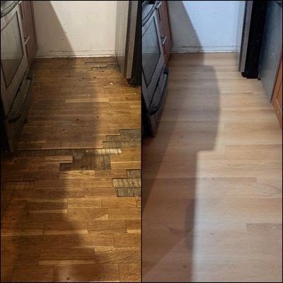 Printers Row Kitchen Floor Repair - Maison Oak LVP, Toffee Melt