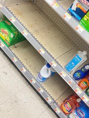 Empty shelves all the time.