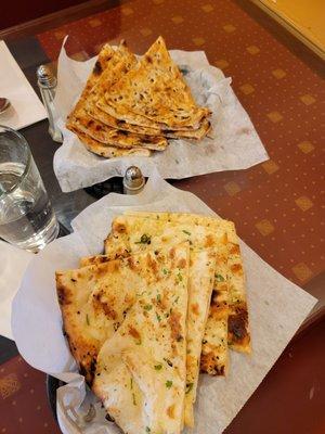 Kheema naan and garlic butter naan