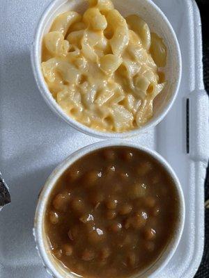 mac n cheese and Baked Beans