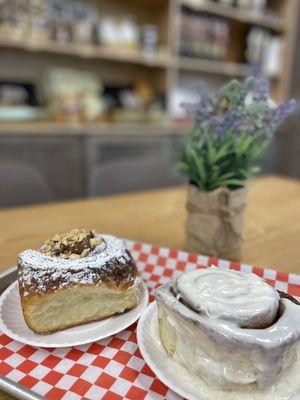 Nutella pastry and cinnamon roll