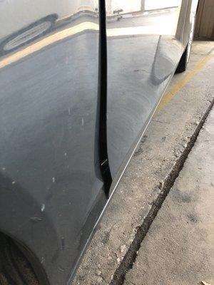 Couldn't open door due to dent