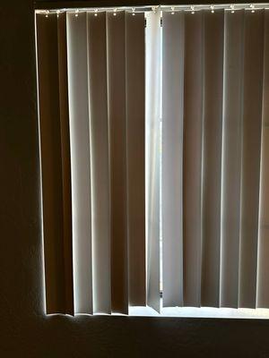 Blinds, different colors, different lengths, cut by hand, did not open or close