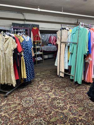 Upstairs costume room. Very large selection but lots of people so I had to crop.