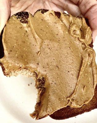 Tonight my snack is Nature's Own one toasted slice with Teddie peanut butter. So good! 03/22/23