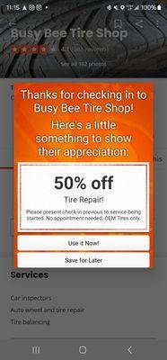 If tire repair is needed