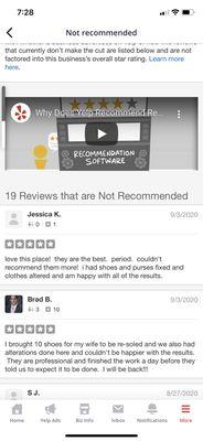 Thank you yelp for taking down two more five star reviews