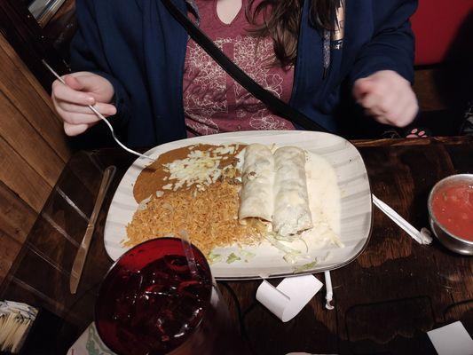 Cheese and chicken enchiladas