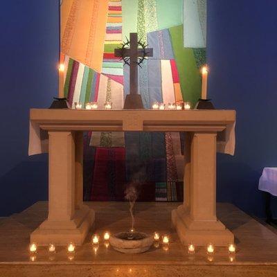 Chapel altar for Evening Prayer in Lent