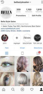 Follow us on Instagram & Facebook @bellastylesalon