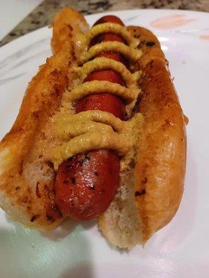 A & H hot dog sautéed in a bit of butter.