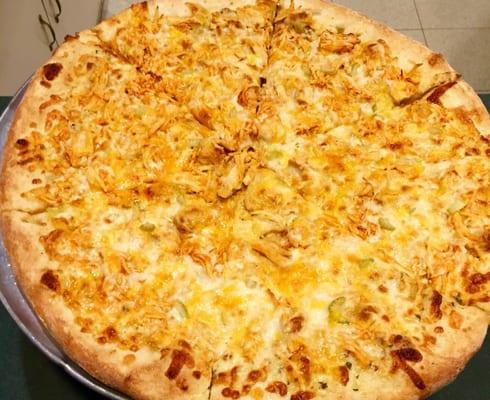 Buffalo chicken pizza sold by the slice. Looks great. Next time!