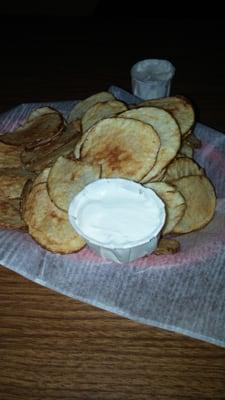 Broasted potatoes with sour cream!