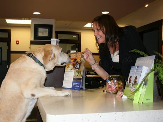 Chris and one of the many patients that can not wait to come in and visit us!