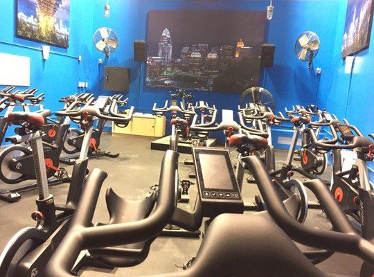 Indoor cycling room