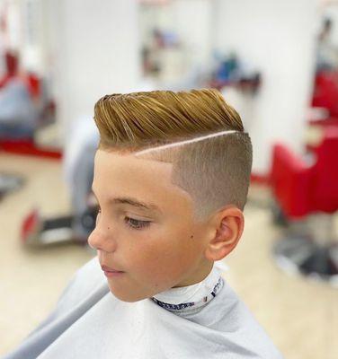 Kids haircut, this one is called " Comb over " a mix of traditional with modern style