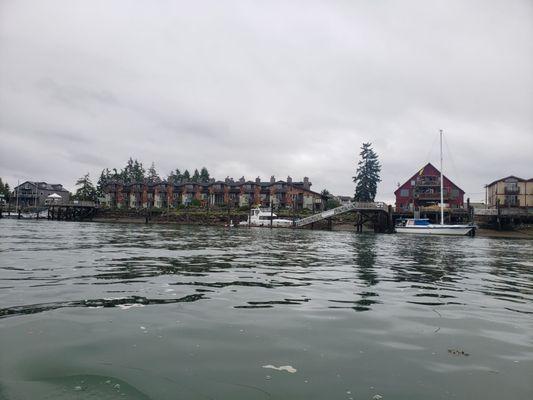 The lodge from the water.