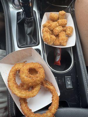 Tater tots and Onion rings