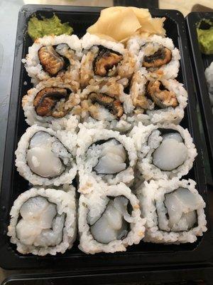 Scallop and Eel Rolls