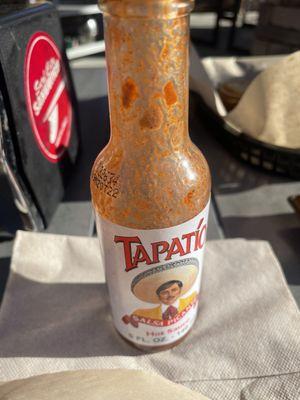 Stuff stuck to inside of tapatío bottle