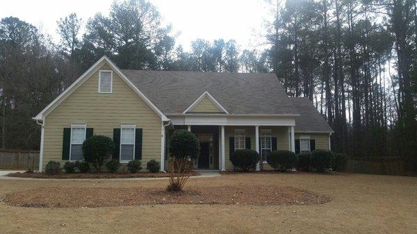 After #roofcleaning with our low pressure cleaning method, all stains are removed on this #PeachtreeCity home