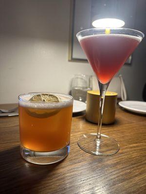 Bourbon Oasis and Le Bissap cocktails