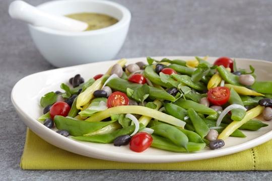 Summer beans salad with basil aioli