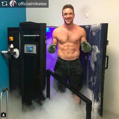 Pro Boxer Mike Lee with his 20 wins and zero losses gets ready with CryoZone