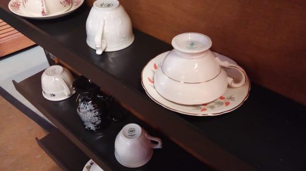 Cute tea cups to pick from if you drink there!