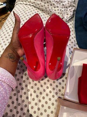 Christian Louboutin non slip bottom and new taps.