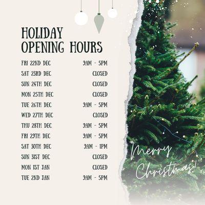 Holiday hours