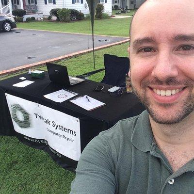 Set up for the Deal Island Skipjack Festival parade